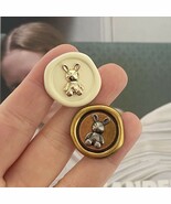 18mm Metal Shank Buttons, Cute Bunny Buttons, Clothing Buttons - 5 Pieces - $11.74 CAD