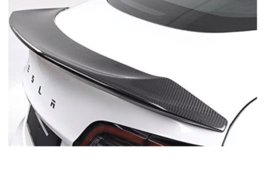 Muge Racing Real Carbon Fiber Spoiler for 2017-2021 Tesla Model 3 V Version NOS - $202.47