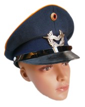 New Vintage German Air Force Officer&#39;s visor hat cap luftwaffe army military - £23.45 GBP