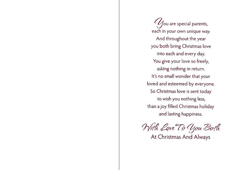 For Special Parents At Christmas - Christmas Greeting Card - 20903 Item image 2