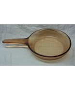 CORNING France VISION Visions Amber 7&quot; GLASS SKILLET FRY PAN Waffle Bottom - £14.41 GBP
