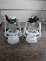 (2) Christmas House Old Fashioned White  Laterns Christmas Ornament 4.5&quot;... - £19.75 GBP