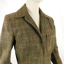 Kasper Women Brown Plaid Weave Pattern Blazer Sz 6 - £17.29 GBP