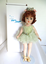 Vintage Early 1950&#39;s Tagged Mary Hoyer 14&quot; Hard Plastic Green Ballerina w/ Box - £176.20 GBP