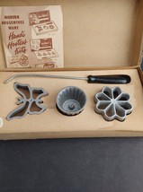 Vintage Bonley Handi Hostess Kit Waf L Ette Patty Shell Mold Flower Butterfly  - £9.73 GBP