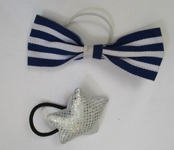 Build A Bear Workshop Blue &amp; White Stripe &amp; Star Ear Bows - £6.64 GBP