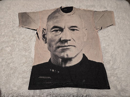 VTG Star Trek Captain Jean Luc Picard All Over Print XL* Shirt Pointilli... - $93.33