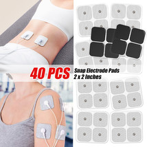 40X Snap On Replacement Electrode Pads For Tens Unit Self Adhesive Stud ... - $25.65