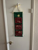 2008 Christmas Wall Hanging Card Holder Felt 3 Pockets Embroidered John ... - $9.89