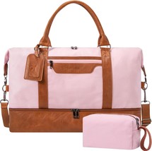 Weekender Bag for Women Canvas Overnight Bag Large Capacity Travel Duffle Bag Wi - £45.29 GBP