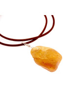 Copal Sterling Silver Wire Wrap Necklace Leather Cord Activates Crown Ch... - $28.82 CAD
