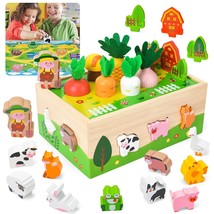 Montessori Toys For 1,2,3 Year Old Baby Boys And Girl, Farm Wooden Toys And Shap - £27.43 GBP