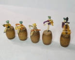 Miniature Ragtime Band Sitting on Wood Barrels Made in Japan 1950s - $24.26