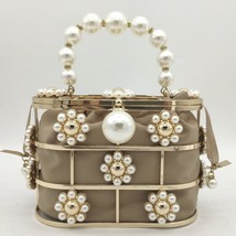 Boutique De FGG  Top-Handle Women Totes Bag Gold Bucket Bags  Clutches Crystal E - £61.09 GBP