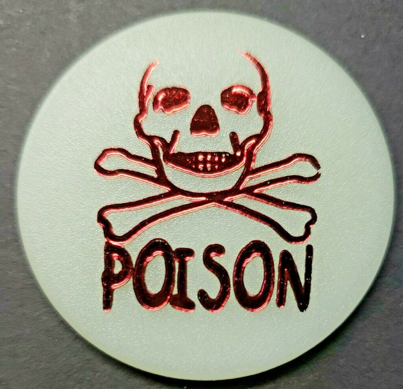 Primary image for 1990's Vintage Off-White Pogs Skull and Cross Bones Metalica Red (318y)