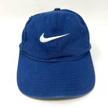 Vintage Nike Youth Baseball Cap Hat Snapback Blue Center Swoosh Made Tai... - $238.69 MXN