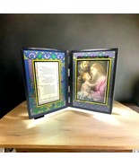 Vintage Baby Jesus Virgin Mary &amp; Joseph Desk frame Plastic And Glass - $314.05 MXN