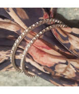 Set of 2 Crystal Bangle Bracelets Bling Sparkly Silver Tones - £28.48 GBP