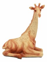 6.25&quot;H Grasslands Savannah Graceful Giraffe Resting Figurine In Faux Wood Statue - £15.23 GBP