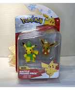 Pokemon HOLIDAY CHRISTMAS Eevee &amp; Pikachu Battle Figure Pack 2022 NIB Fr... - $14.80