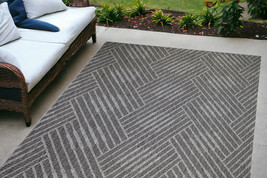 4&#39; X 6&#39; Gray and Blue Geometric Stain Resistant Indoor Outdoor Area Rug - $3,200.27 MXN