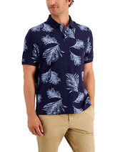 Club Room Men&#39;s Fern Print Pique Polo Shirt in Navy Blue-2XL - £15.81 GBP