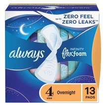 Always Infinity FlexFoam Pads for Women, Size 4, Overnight Absorbency, U... - £7.34 GBP