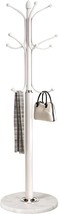 Kertnic Metal Coat Rack Stand With Natural Marble Base, Free Standing, White - £79.00 GBP