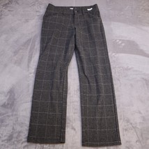 Lee Riders Pants Petite Gray Windowpane Plaid Straight Business Casual Womens 8P - £15.22 GBP