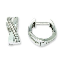 Sterling Silver &amp; CZ Brilliant Embers Hoop Earrings Jewelry - £50.66 GBP