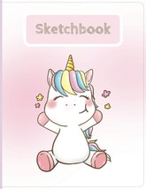 Magical Dreams Sketch Book - Cute Unicorn on Light Pink Background | Large Noteb - £12.98 GBP