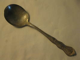 "K" Grapes Pattern 7" Silver Plated Soup Spoon - $7.00