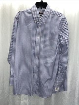 Kirkland Men&#39;s Shirt Blue Plaid Traditional Fit Size 16.5 32 / 33 - £11.69 GBP