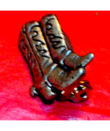 Adorable silver and black cowboy boots pin/brooch 1in. - £13.23 GBP