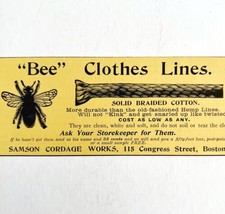 Bee Clothes Lines 1894 Advertisement Victorian Samson Cordage Boston 5 A... - $375.23 MXN