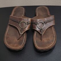 Vintage Lower East Side Brown Chunky Platform Sandals Womens Sz 9 - $32.24