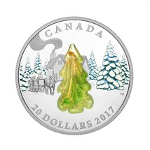 1 Oz Silver Coin 2017 $20 Canada Murano Italy Glass Snow-Covered Tree Christmas - £123.34 GBP