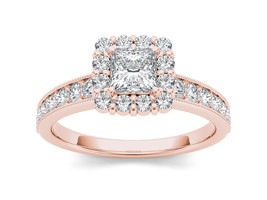 Authenticity Guarantee 
14K Rose Gold 1 1/4ct TDW Princess Diamond Square Hal... - £1,665.46 GBP