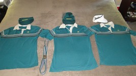 Vintage 80s McDonalds Uniform Lot Green Shirts Hats Visors Employee Belt - $95.00