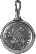 Wildlife Series-6.5&quot; Cast Iron Skillet with Wolf Scene, Black - £17.78 GBP