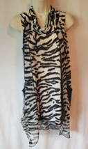 Joseph Ribkoff top 10 black beige sheer overlay - $29.99