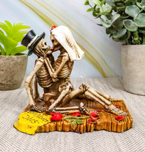Ebros Love Never Dies Castaway Wedding Skeleton Couple Kissing Statue 3.75&quot;H - £20.39 GBP