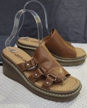 Vintage 90&#39;s Y2K Lower East Side Brown Chunky Platform Sandals Size 7  - £19.89 GBP