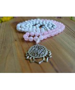 108 Howlite, Moonstone, Rose Quartz, Sri Yantra pedant Mala. Bohemian Ne... - £67.27 GBP