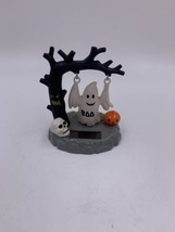 Solar Powered Swinging Swinging Halloween Tree With Ghost Plastic Yellowing Back - £7.10 GBP