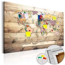 World Map Cork Pin Board - World Map On Palet Wood - £86.99 GBP+