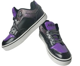Heelys Youth 5 Wo&#39;s 6 Motion Plus Purple Black Galaxy Wheel Shoe Skate 7... - £37.31 GBP