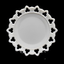 Vintage Kemple Milk Glass Serving Plate Dish Reticulated Edge Lace Edge 9.5 in - £15.94 GBP