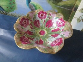 JAPANESE HAND PAINTED GOLD AND PURPLE FLOWERS BOWL 2 X 7 1/2 [84B] - $64.35