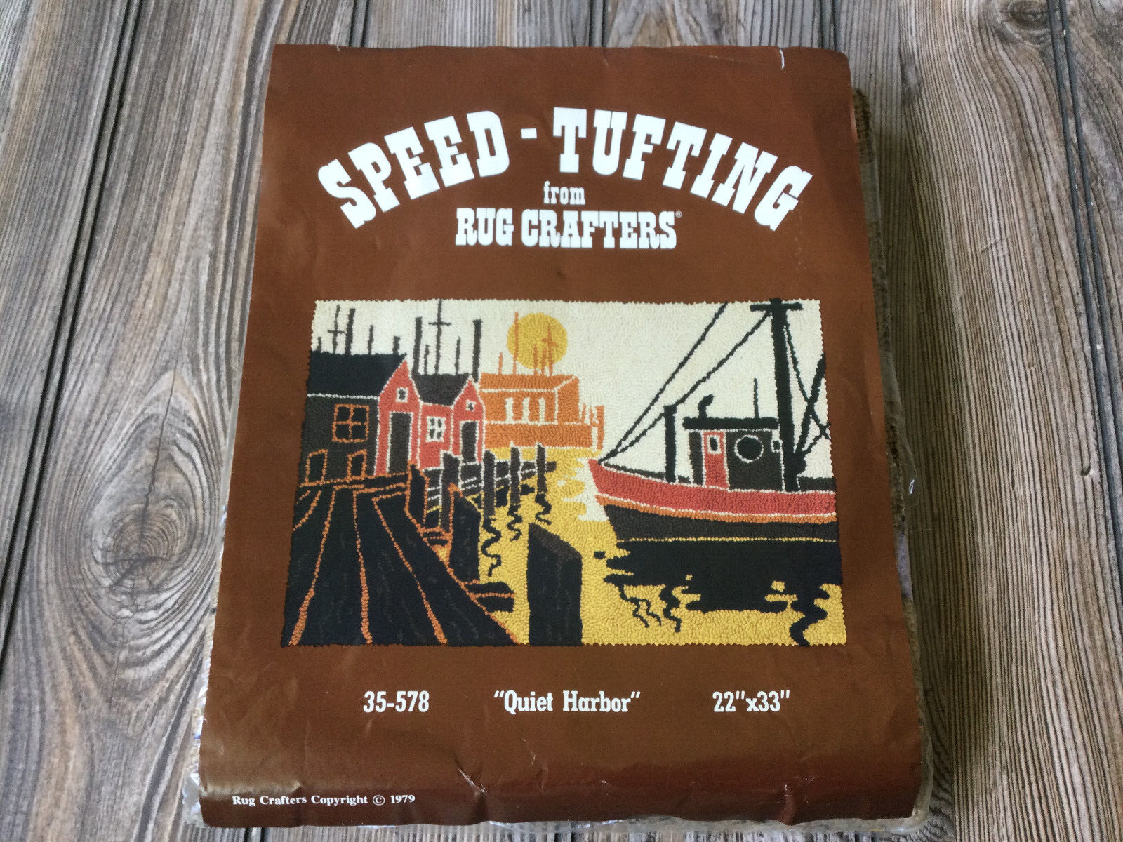 1979 Rug Crafters Speed Tufting Pattern 35-578 "Quiet Harbor" (22" x 33") NEW - $54.70